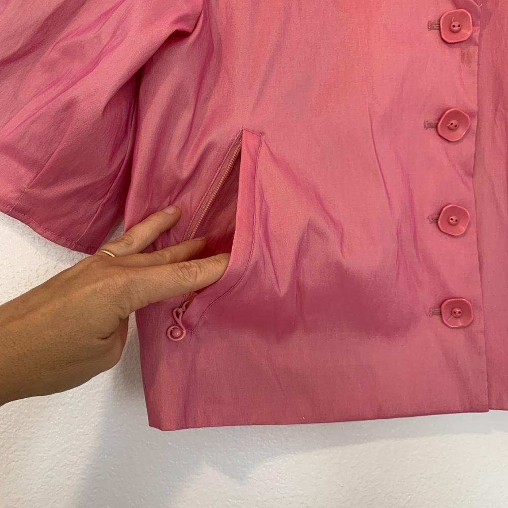 Pink Ruffled Women's Jacket - Picture 2 of 6